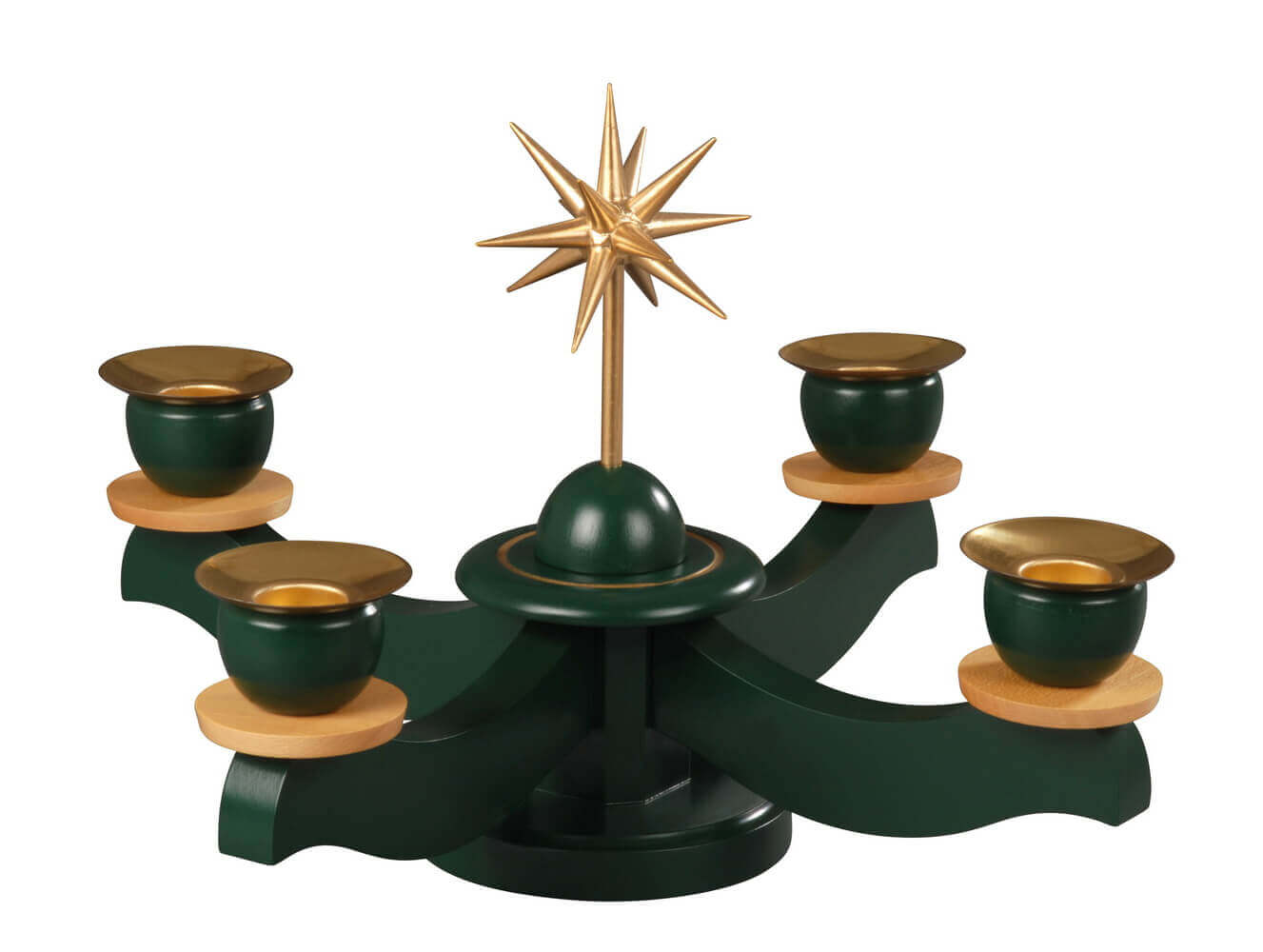 Advent candlestick with poinsettia, green by Albin Preißler