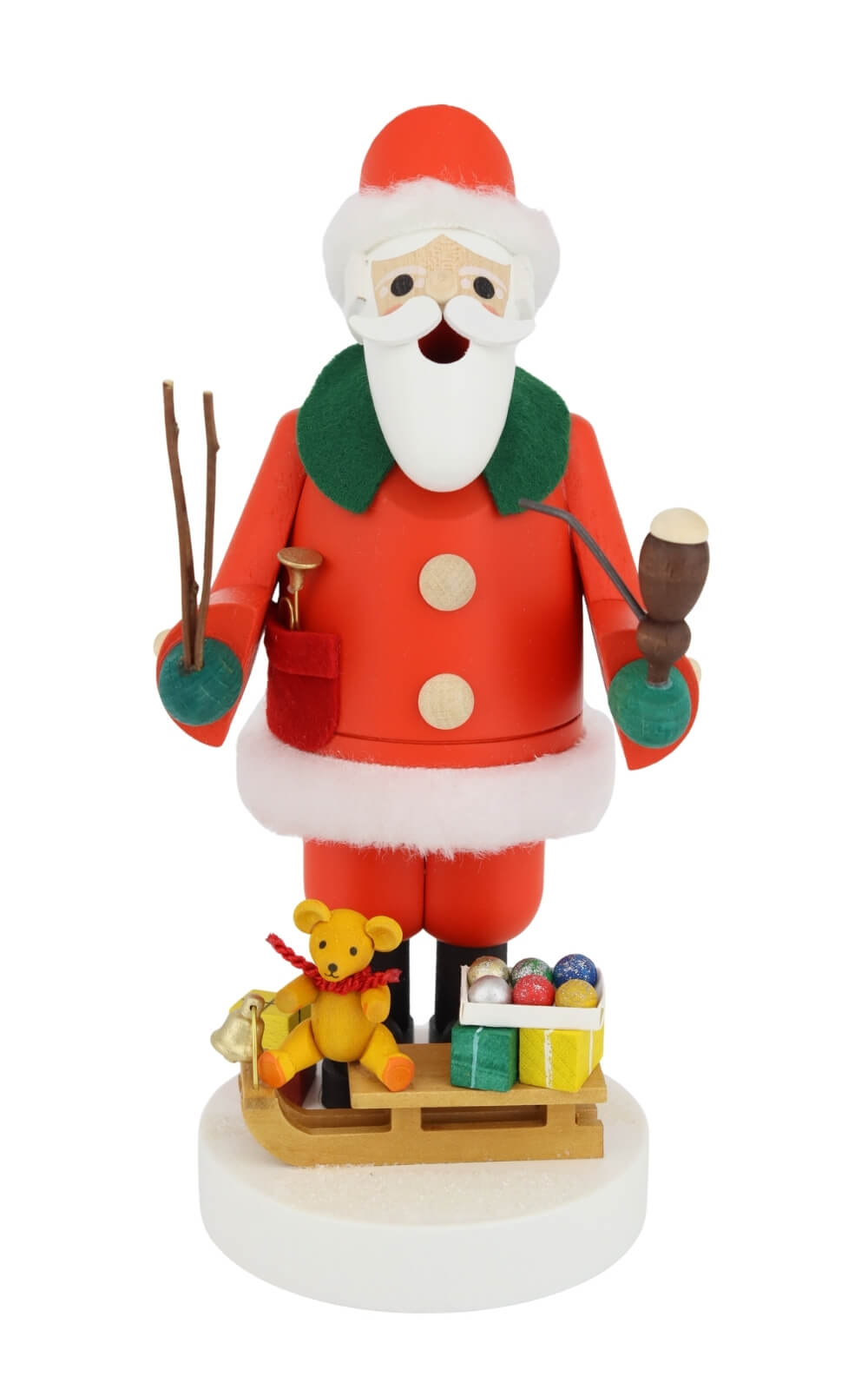 Smoking Man Santa Claus with Sleigh, 19 cm / 7,5 inch by Richard Glässer_3