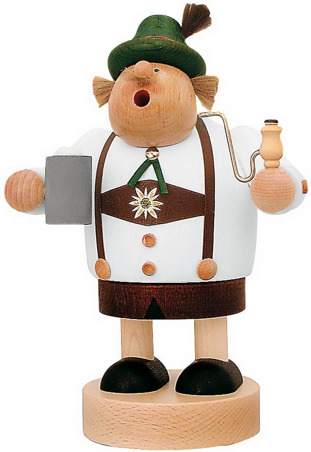 Smoking man Bavarian, 20 cm, colored by KWO