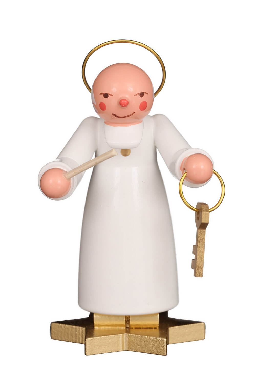 Christmas angel - Music angel Peter, 9 cm, colored by Christian Ulbricht