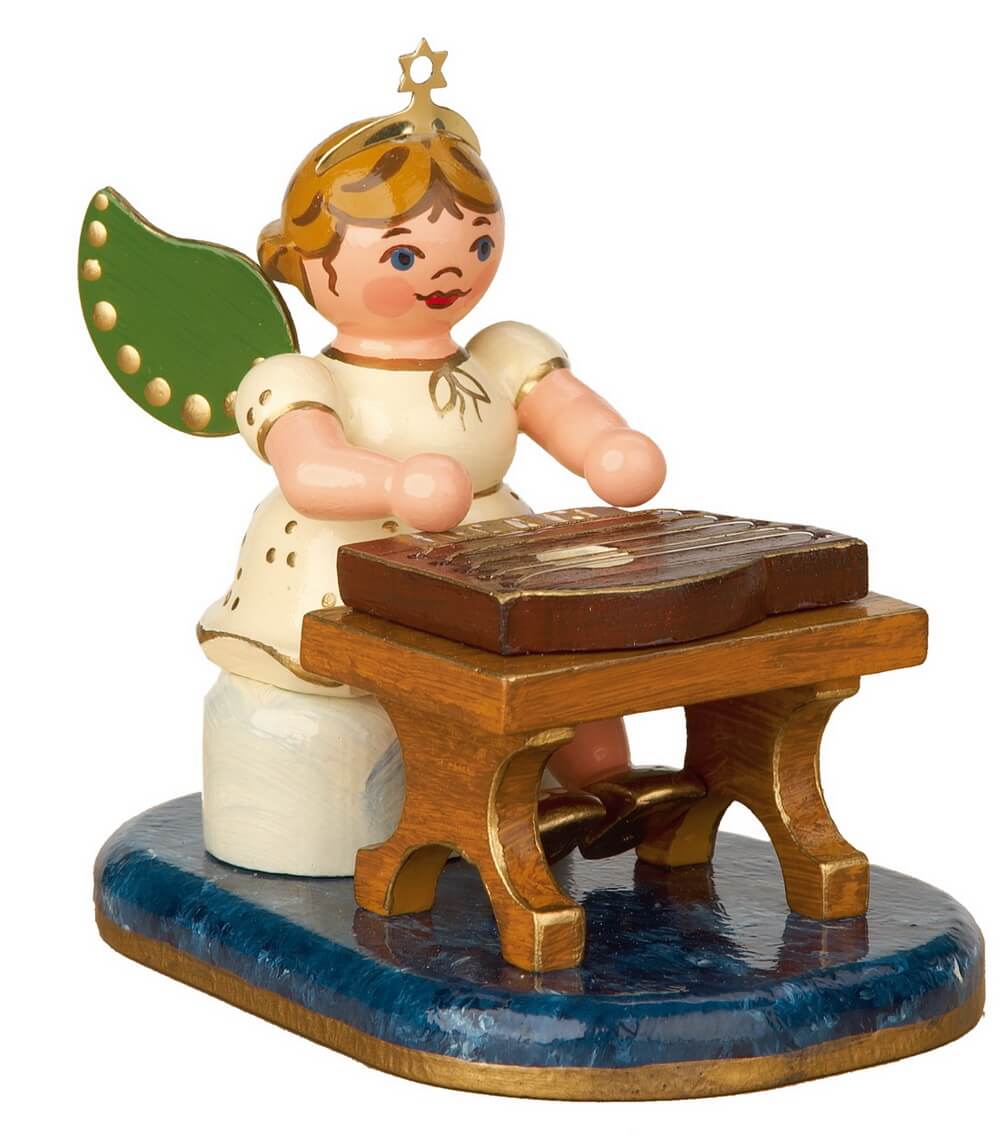 Christmas angel with zither from Hubrig folk art
