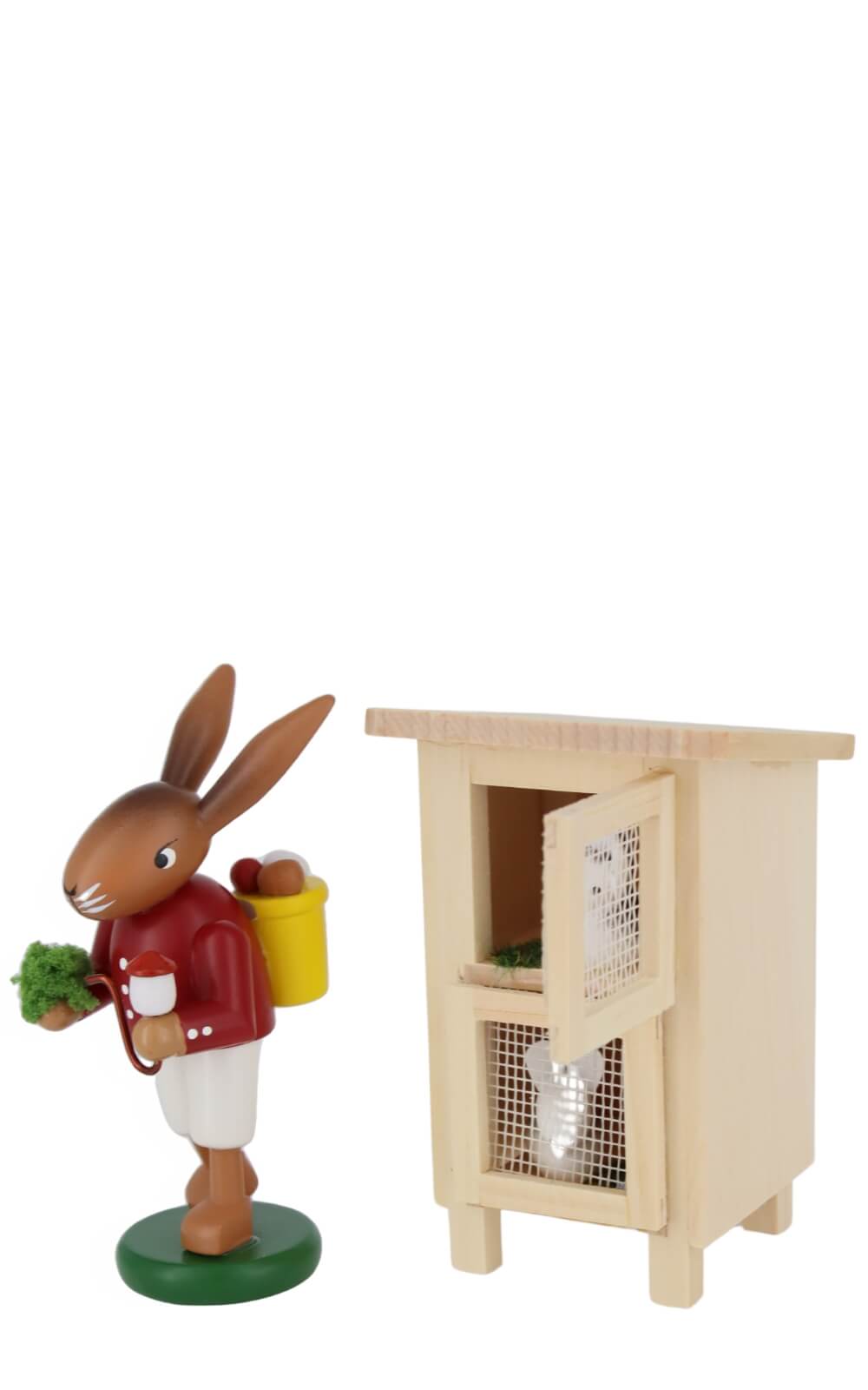 Easter bunny with rabbit hutch, 9 cm, colored by SEIFFEN.COM_3