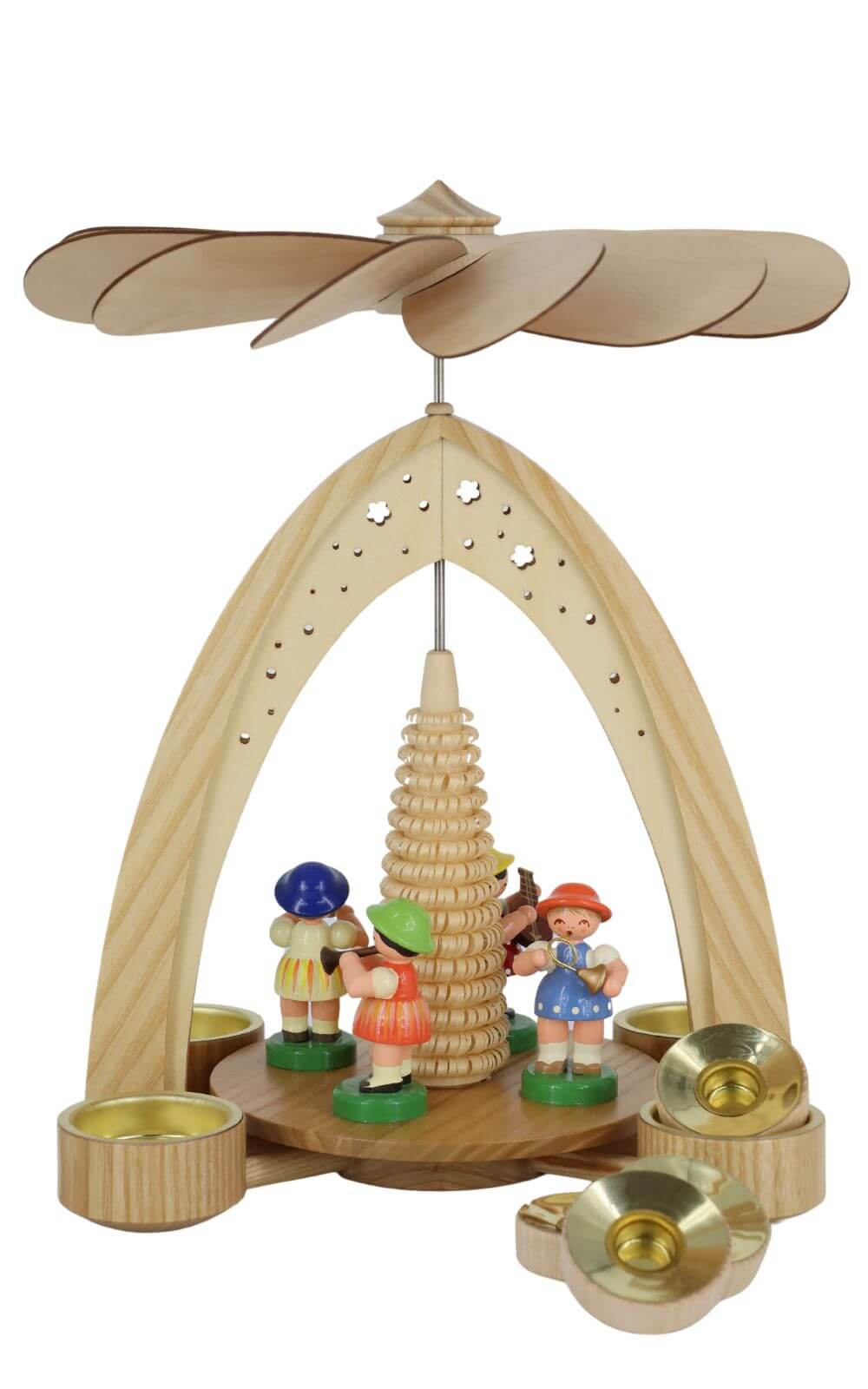 Frühlingspyramide mit 4 Instrumentenkinder, 27 cm von Figurenland Uhlig GmbH_1