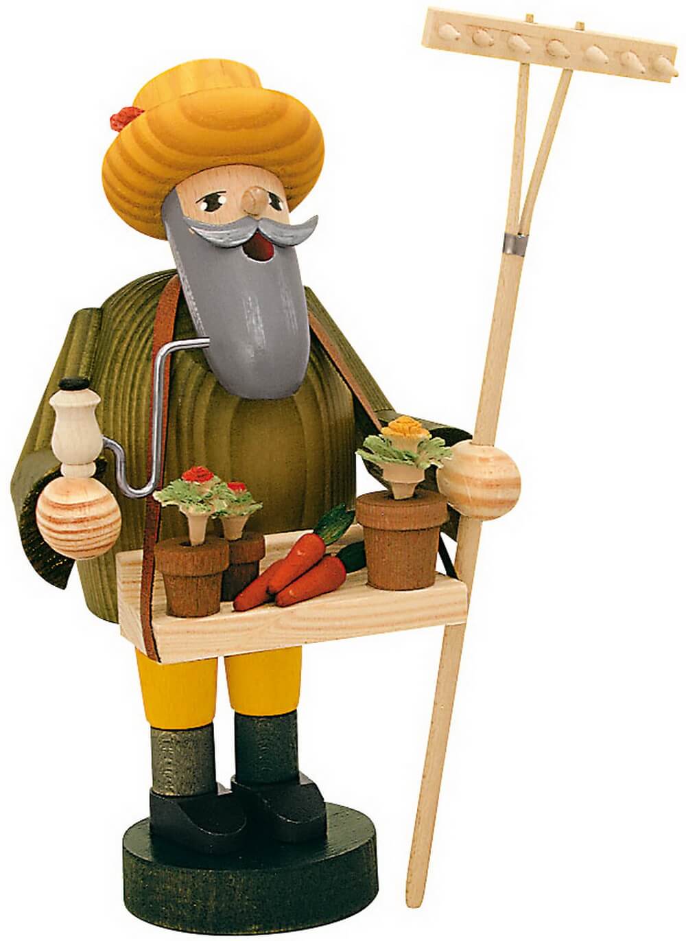 Smoking man gardener, 20 cm, colored by KWO