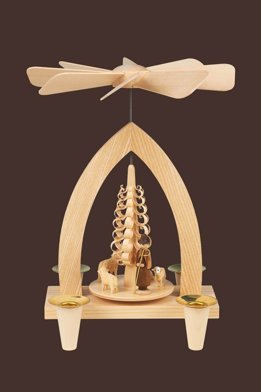 Weihnachtspyramide mit Schafe, natur, 26cm, Heinz Lorenz Olbernhau/ Erzgebirge_Bild2