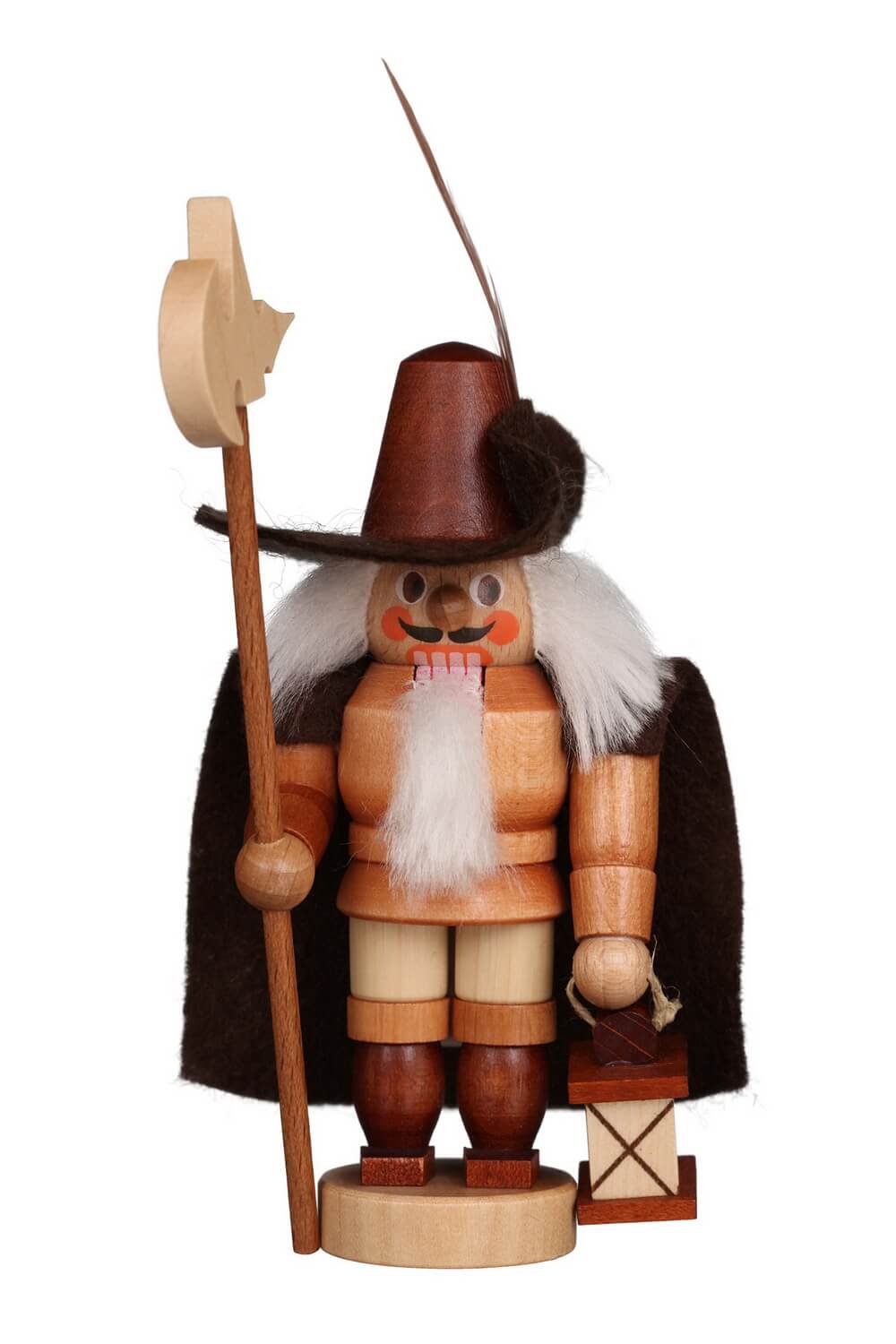 Mini Nussknacker Nachtwächter, natur, 12 cm von Christian Ulbricht