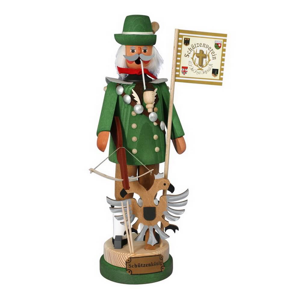 Räuchermännchen Schützenkönig, grün von Karl Werner
