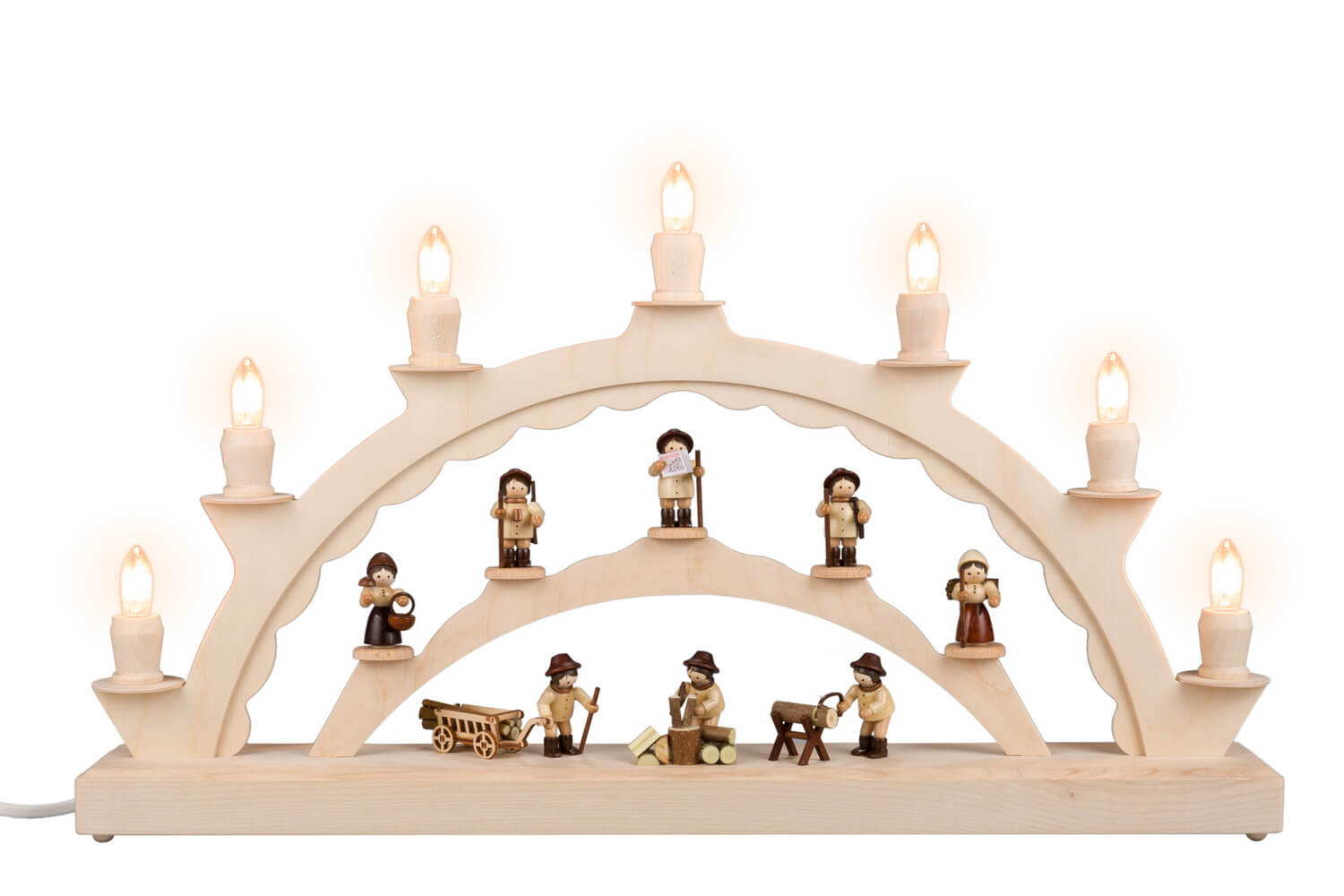 LED candle arch forest people, electrically illuminated by SEIFFEN.COM