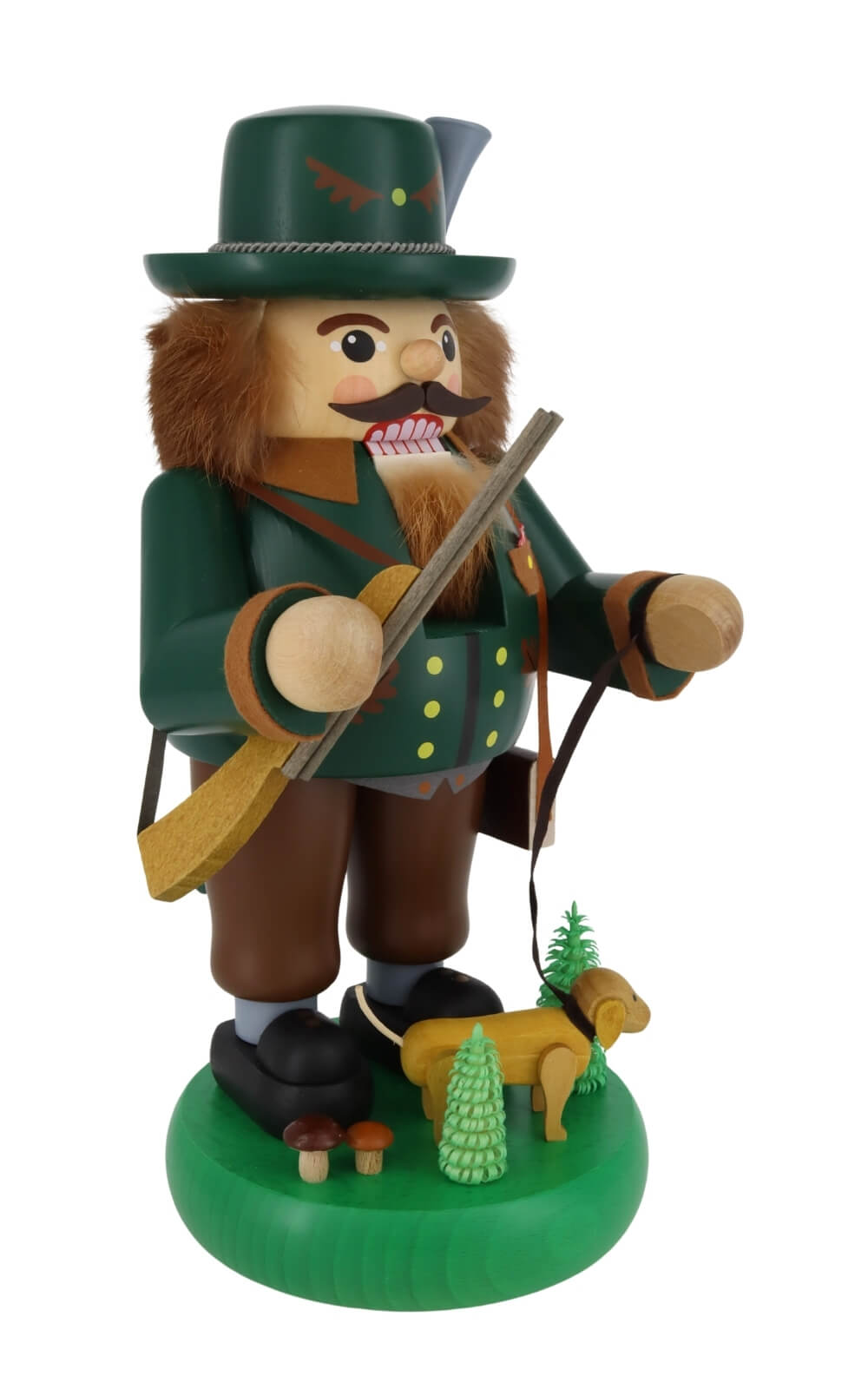 Nutcracker forester with dachshund, 33 cm / 13 inch, colored by Richard Glässer_3