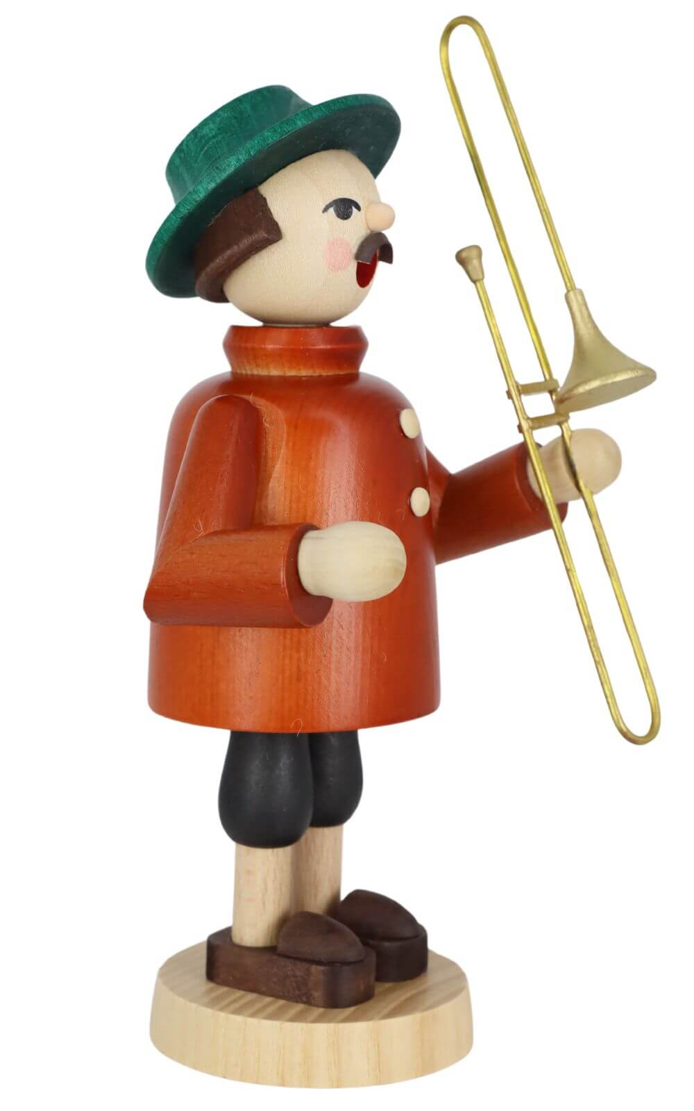 Smoking man musician with trombone, 18 cm by Richard Glässer_2