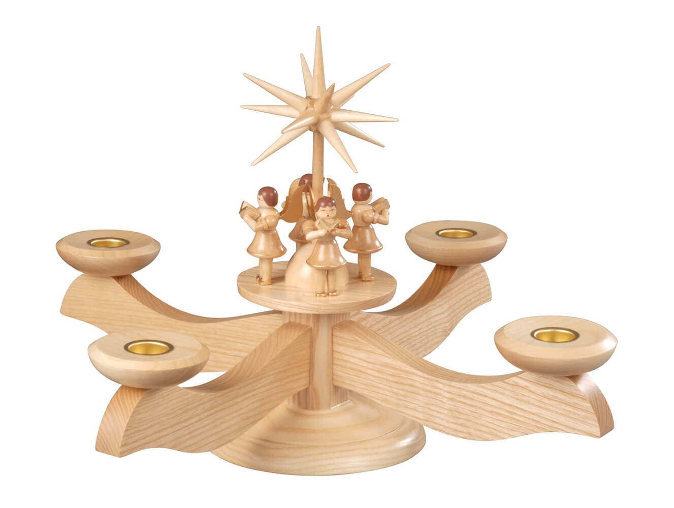 Advent candlestick with angel choir, 26 cm by Albin Preißler