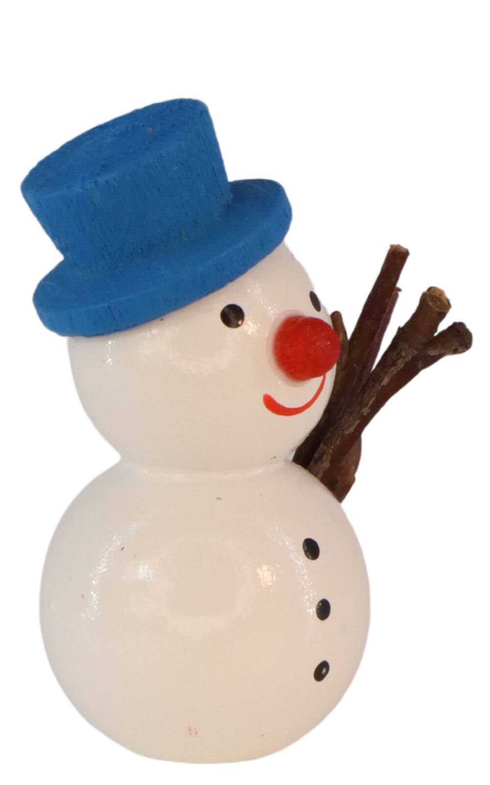 Miniature snowman with blue hat, 4 cm by SEIFFEN.COM_2