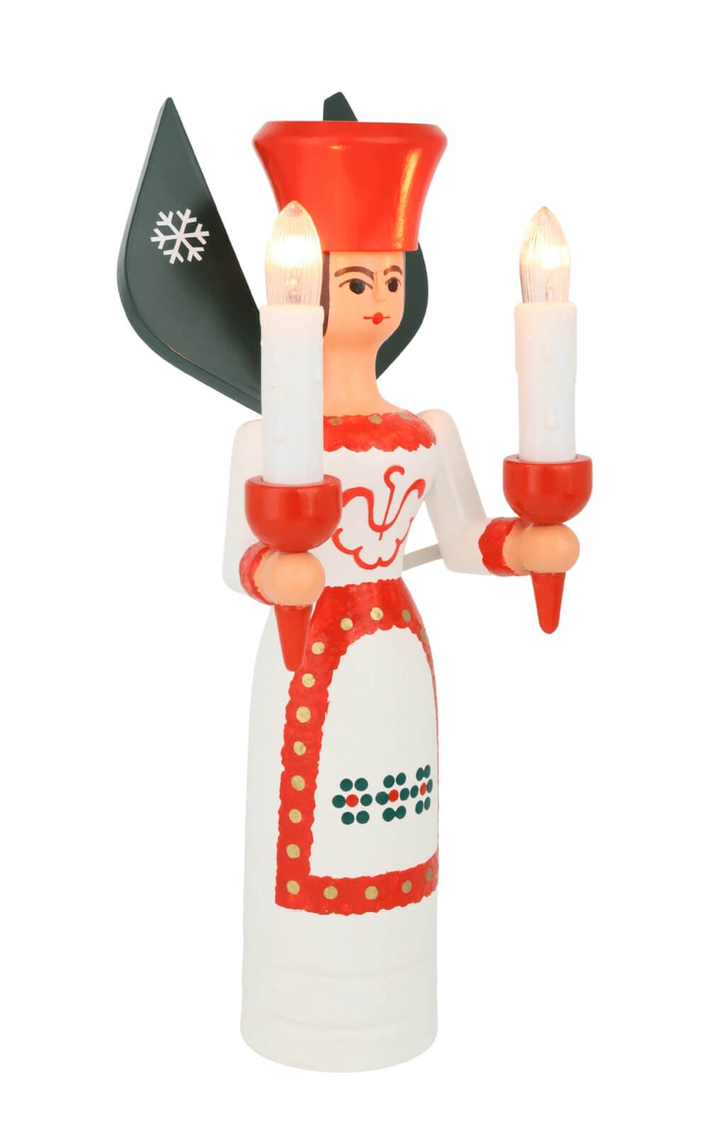 Colored Christmas angel, 26 cm / 10,2 inch, electrically illuminated by SEIFFEN.COM_1