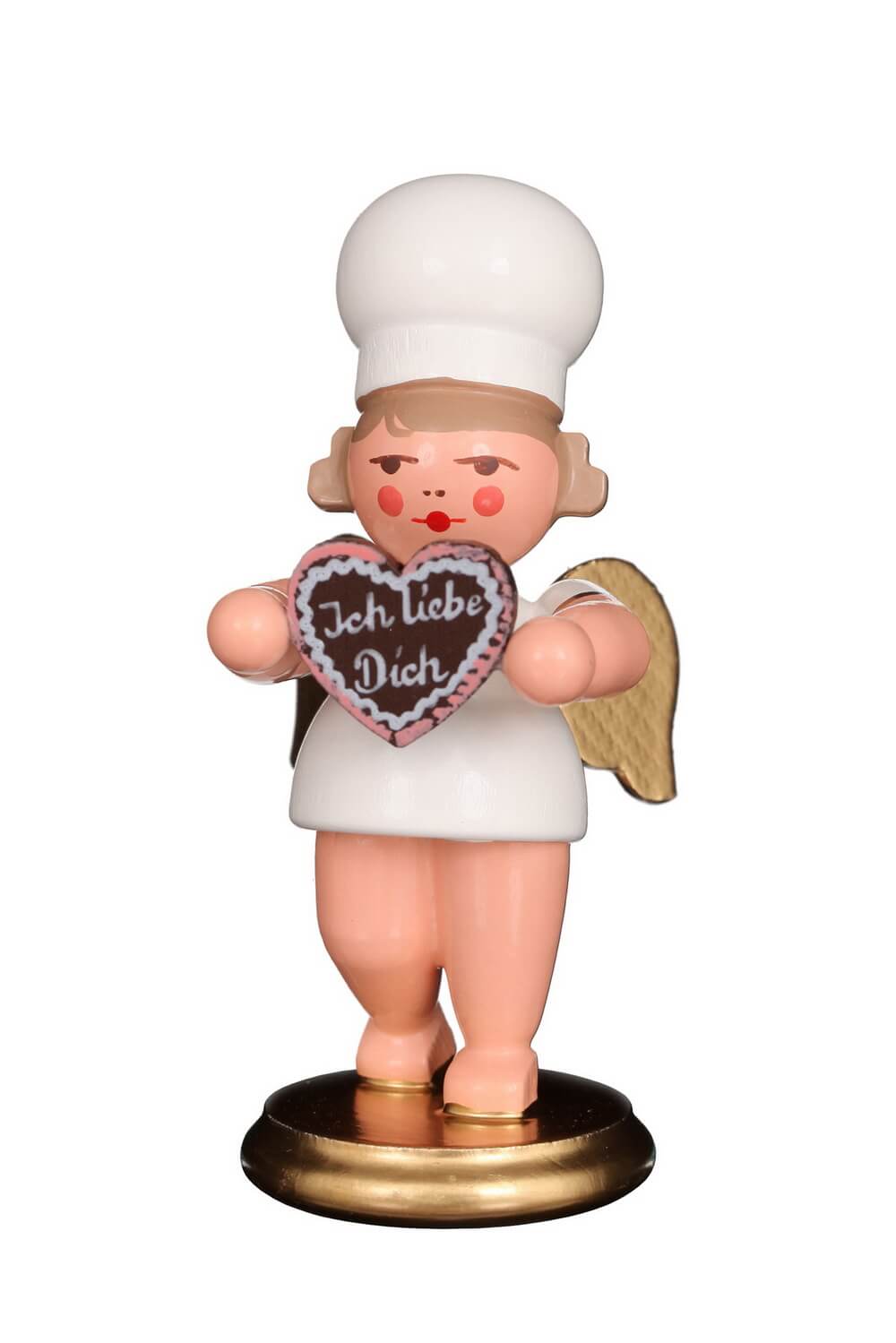 Christmas angel - Baker's angel with heart, 8 cm, colored by Christian Ulbricht