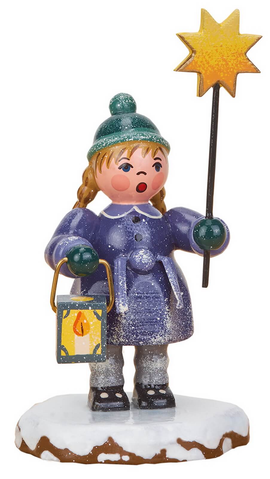 Miniature winter child with star, 8 cm by Hubrig Volkskunst
