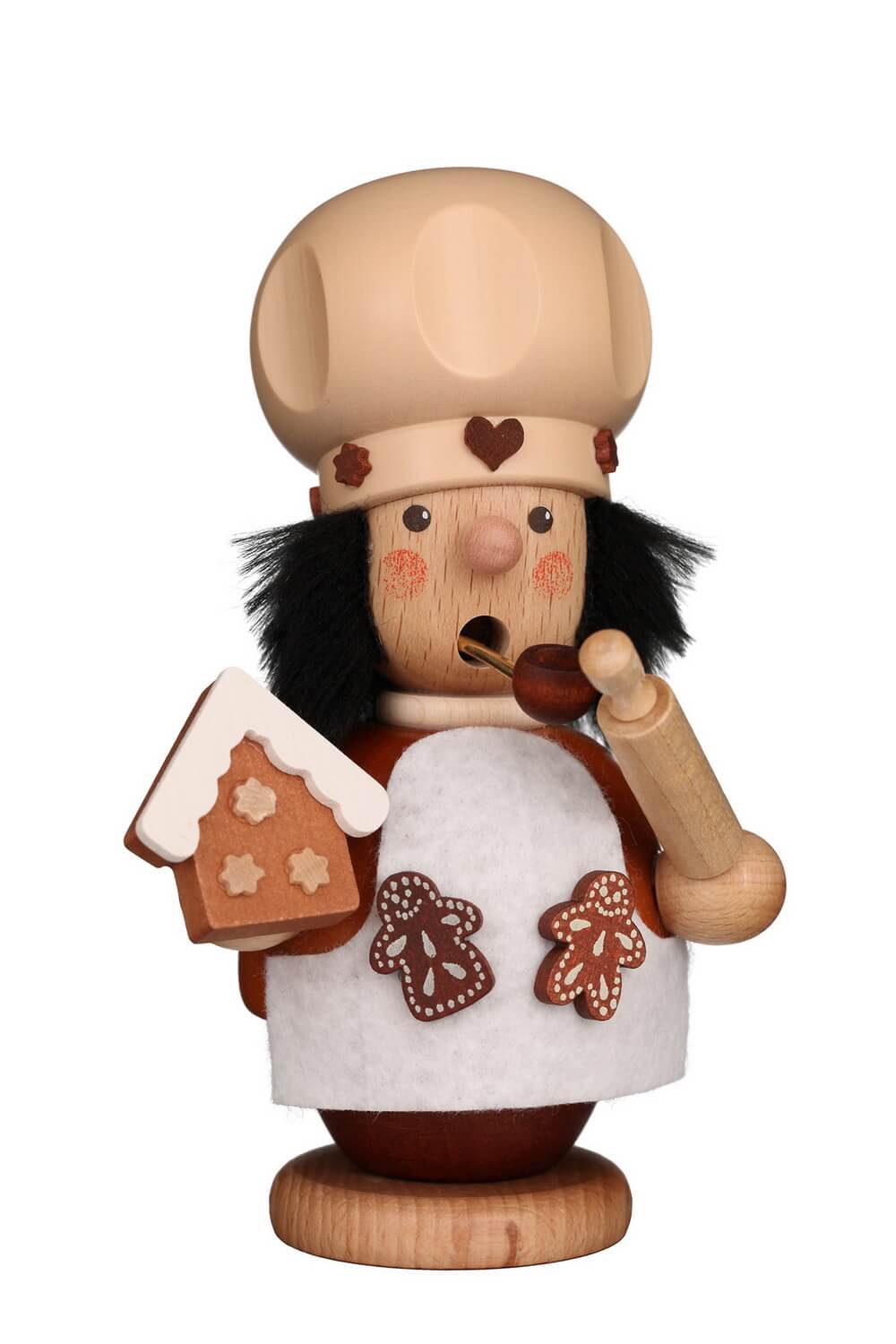 Smoking man confectioner natural, 14 cm by Christian Ulbricht