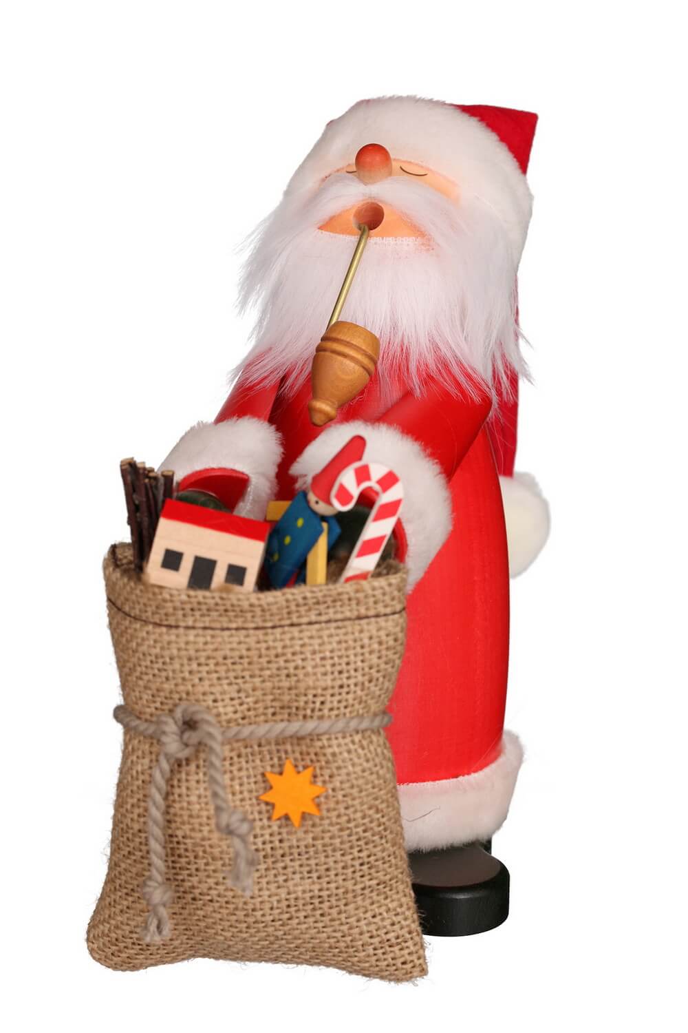 Smoking man Santa Claus sleeping cap, 18 cm, colored by Christian Ulbricht