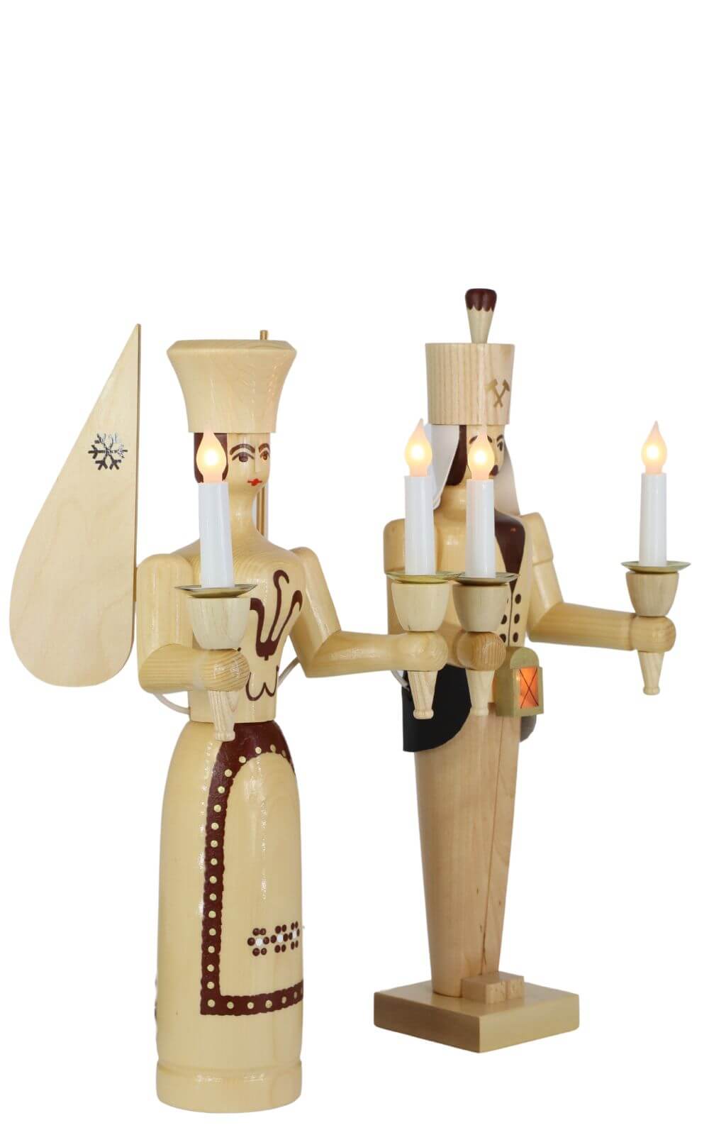 Angel and miner, 50 cm, natural, electrically illuminated by SEIFFEN.COM_4
