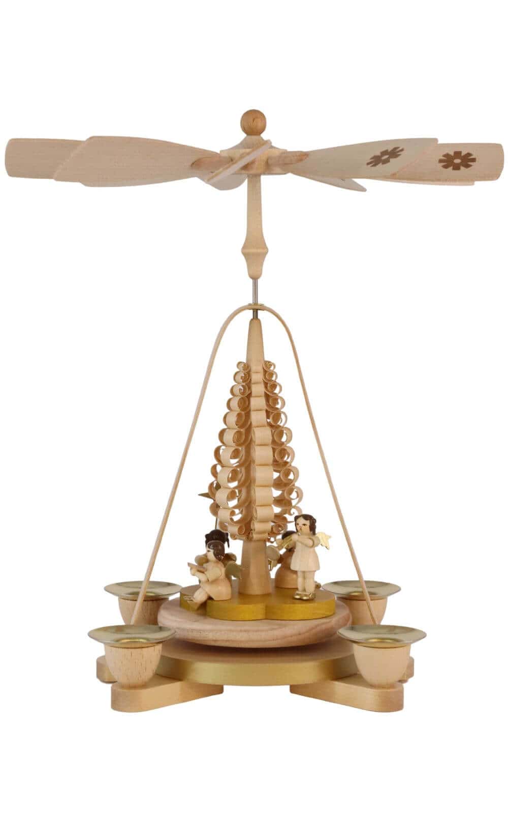 Weihnachtspyramide mit Weihnachtsengel, natur, 28cm von Richard Glässer_1