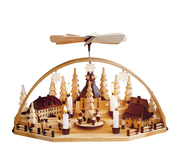 Candle arch Christmas mountain with pyramid by Spielwarenmacher Günther