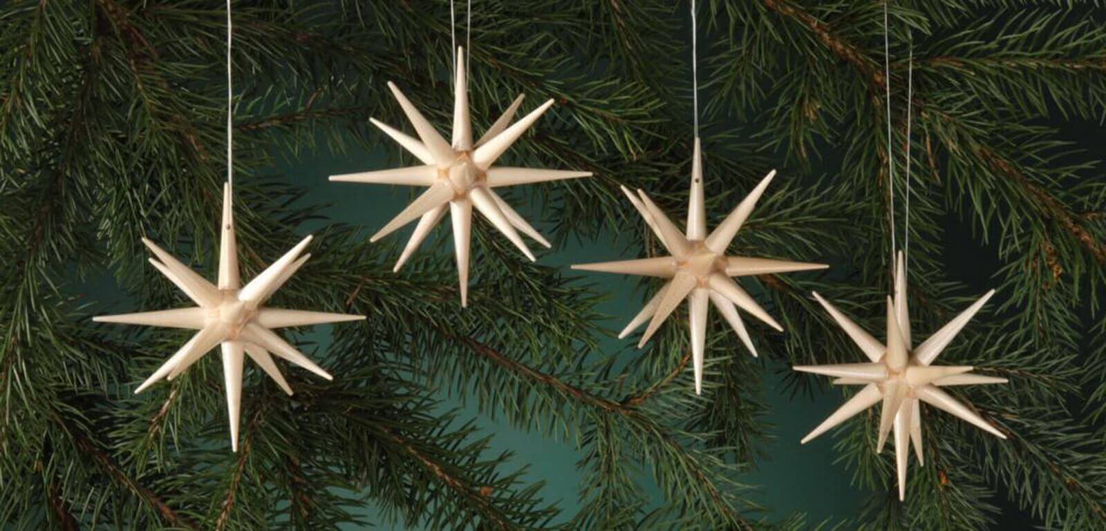 Christbaumschmuck Weihnachtssterne natur, 4-teilig von Albin Preißler_Bild2