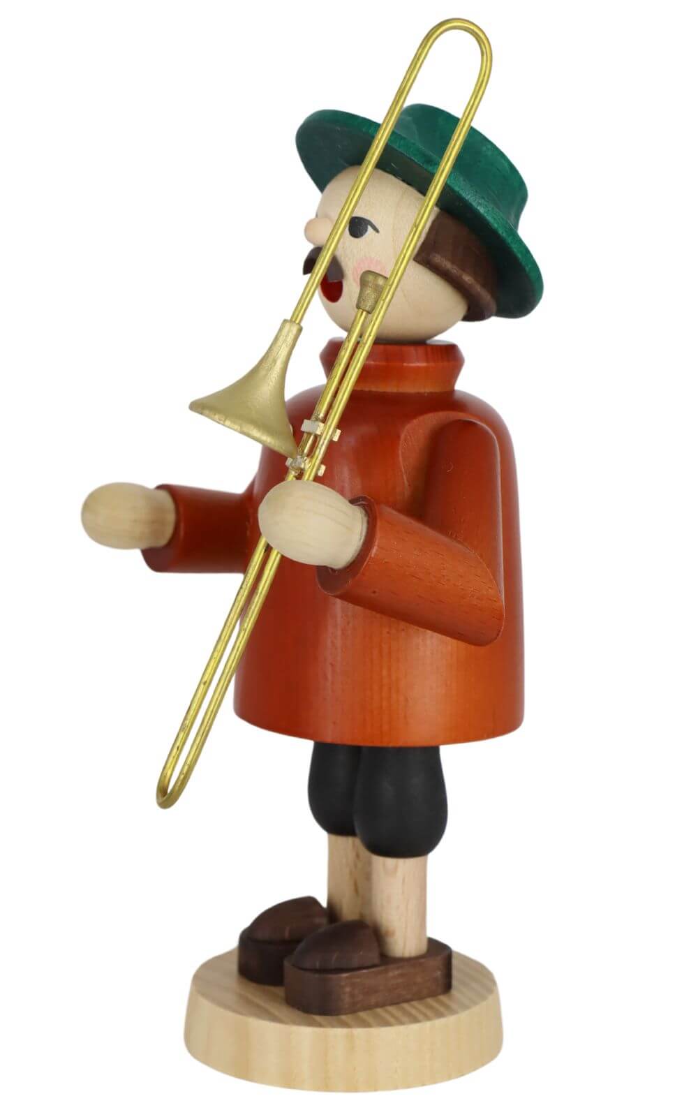 Smoking man musician with trombone, 18 cm by Richard Glässer_3