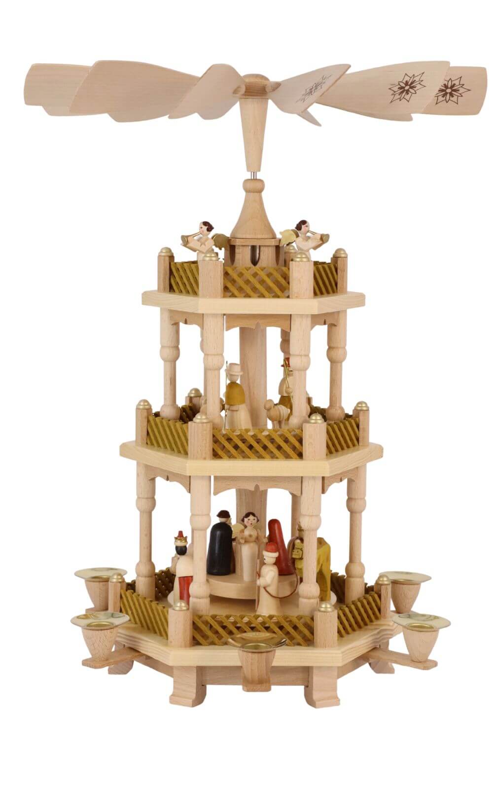 Weihnachtspyramide Heilige Geschichte, 3– stöckig, 40 cm von Richard Glässer