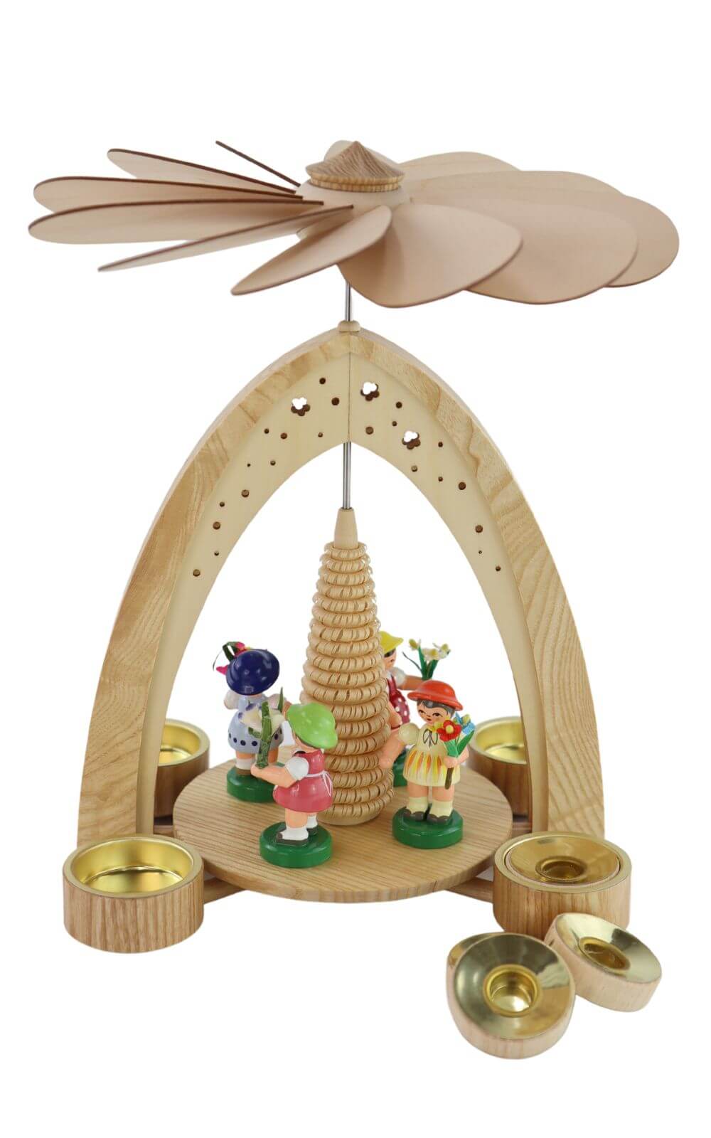 Frühlingspyramide mit 4 Blumenkindern von Figurenland Uhlig GmbH