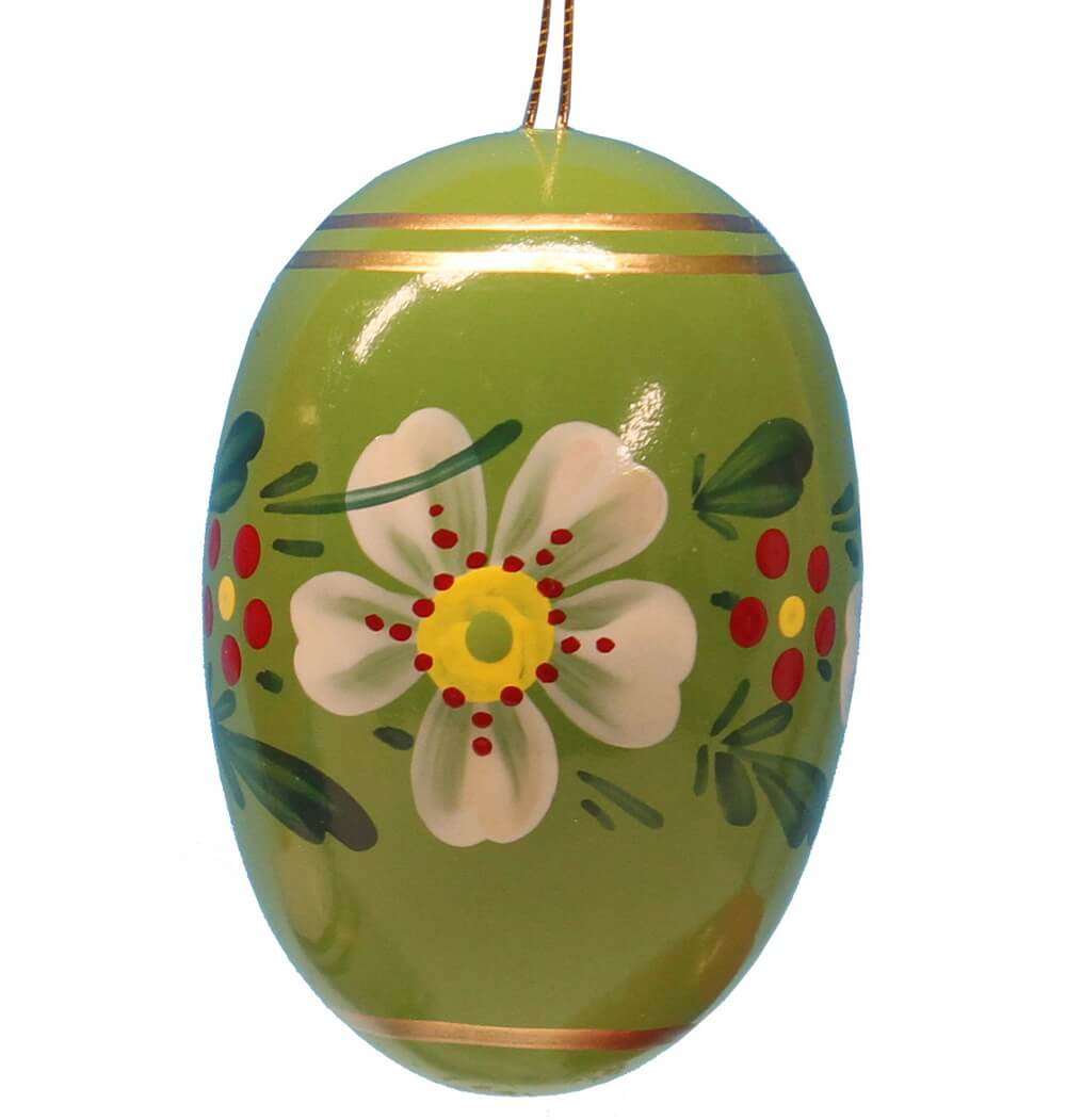 Osterei grün mit Blumen von Figurenland Uhlig GmbH