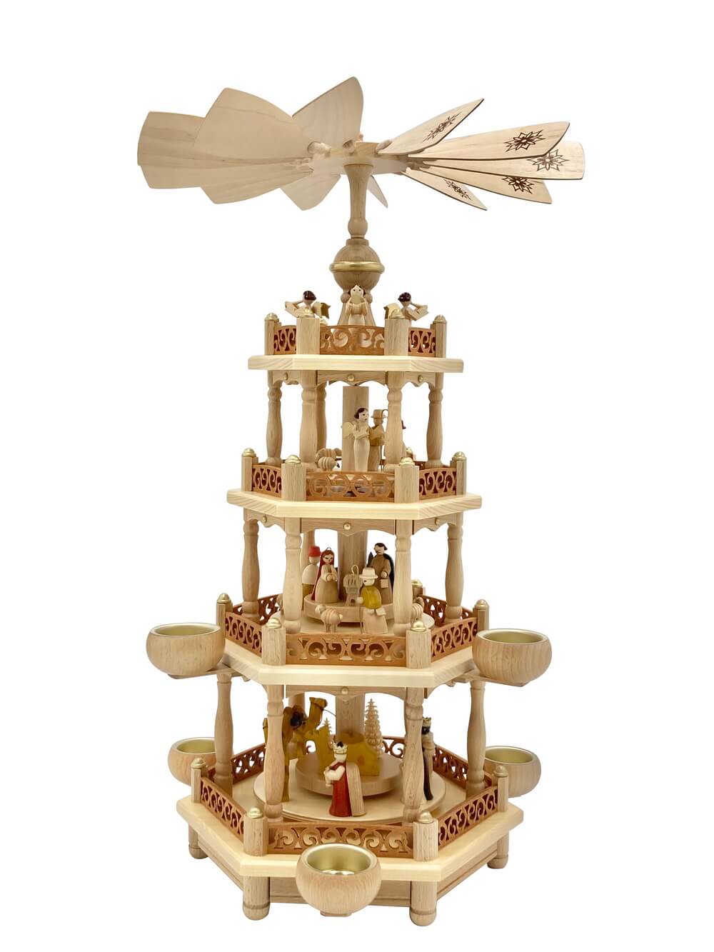 Weihnachtspyramide Christi Geburt, 3 – stöckig, 55 cm von Richard Glässer