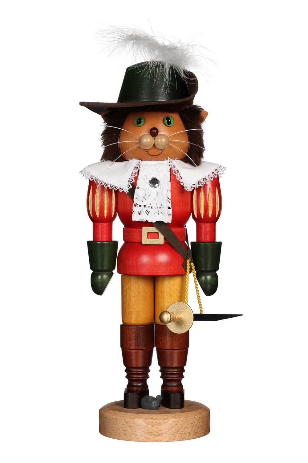 Nutcracker Puss in Boots, 37cm, colored by Christian Ulbricht