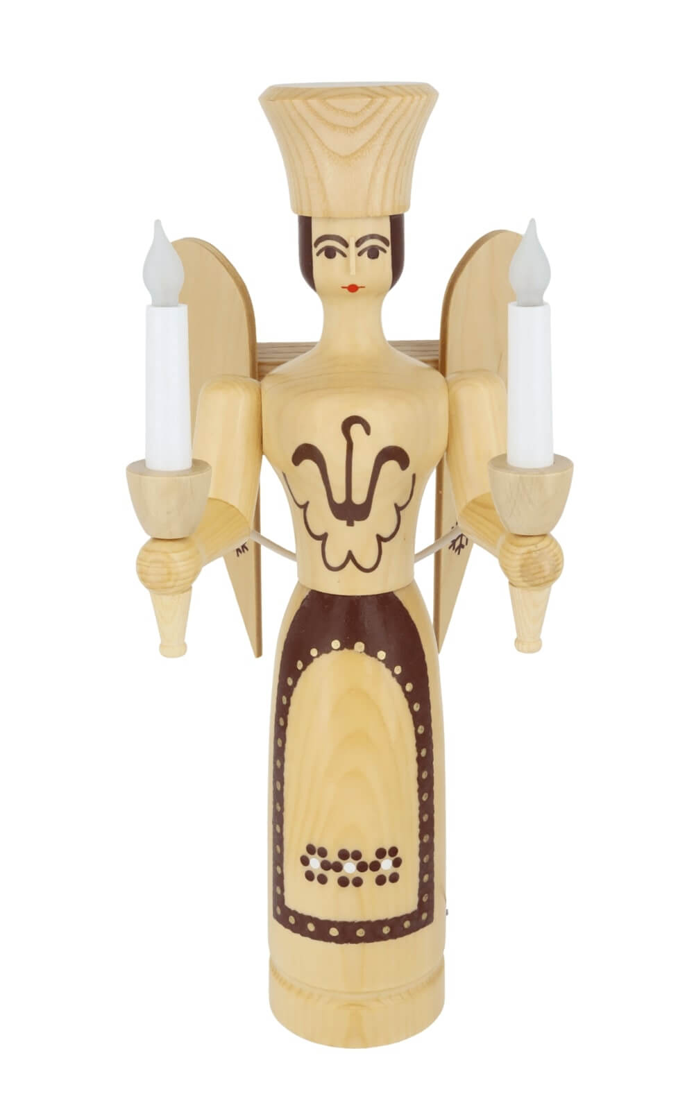 Wooden Christmas angel, 50 cm / 20 inch, natural, electrically illuminated by SEIFFEN.COM_4
