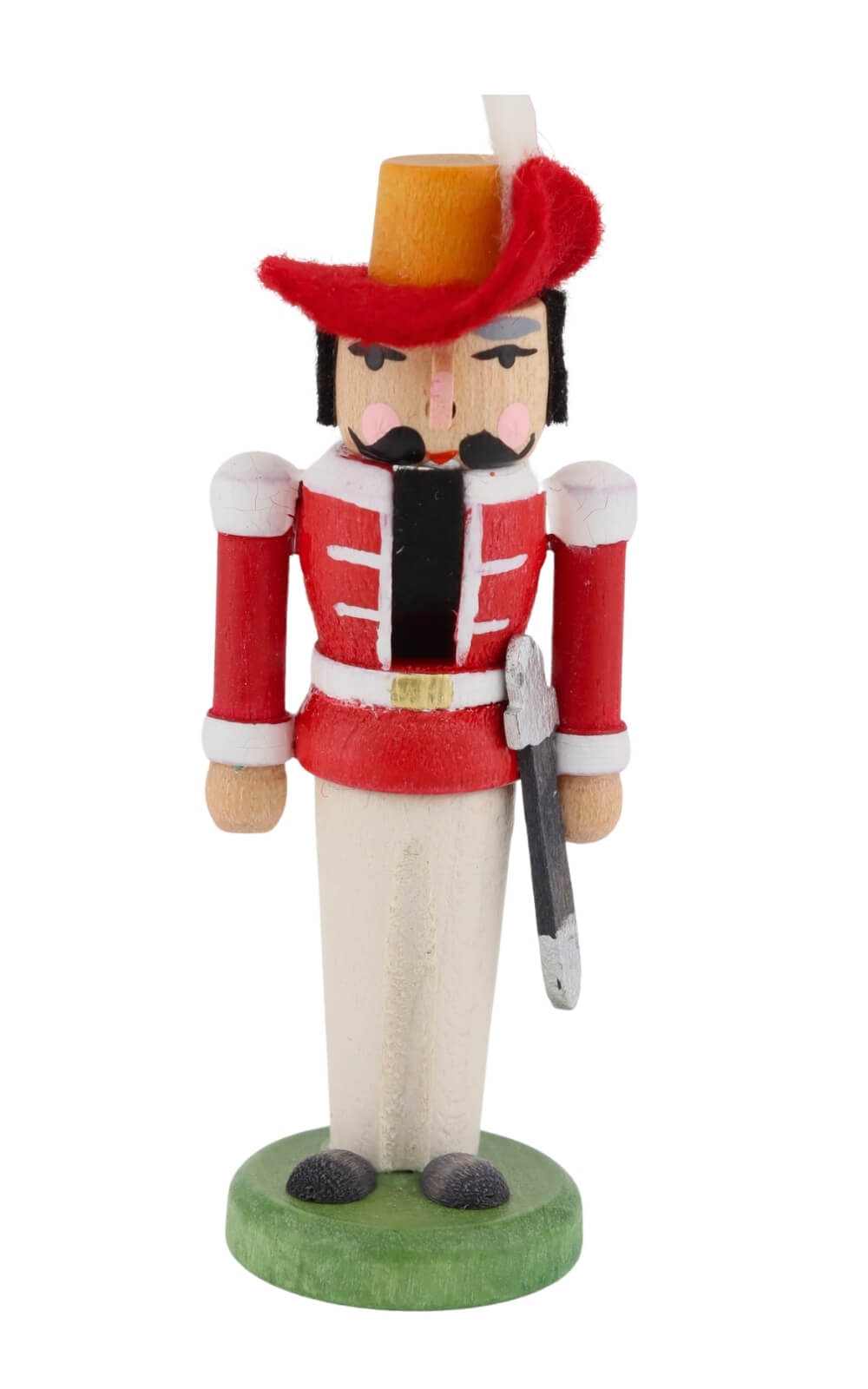 Miniatur Nussknacker Musketier, rot, 8 cm von SEIFFEN.COM