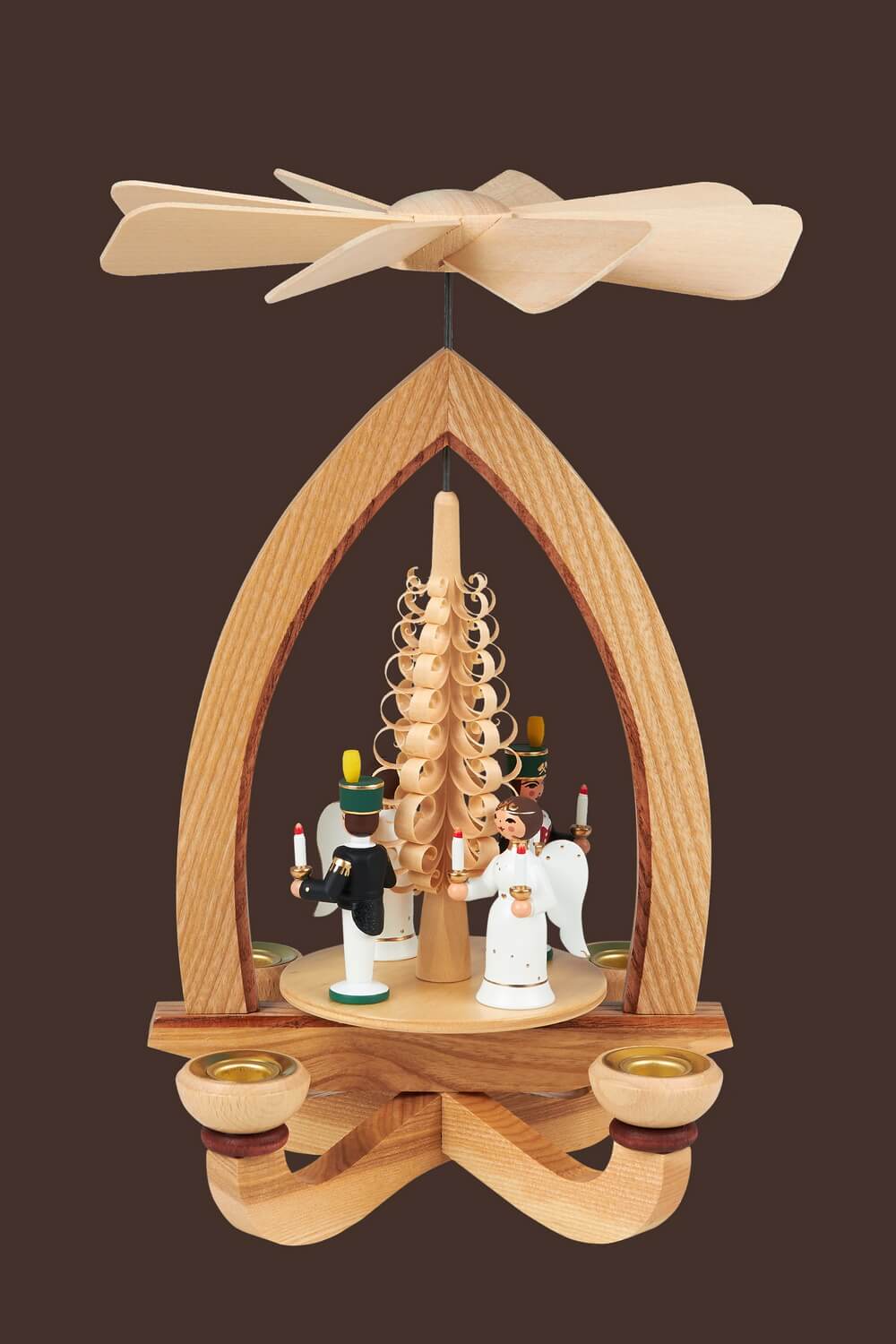 Weihnachtspyramide Lichterengel und Bergmann, farbig, 28 cm, Heinz Lorenz Olbernhau/ Erzgebirge_Bild2