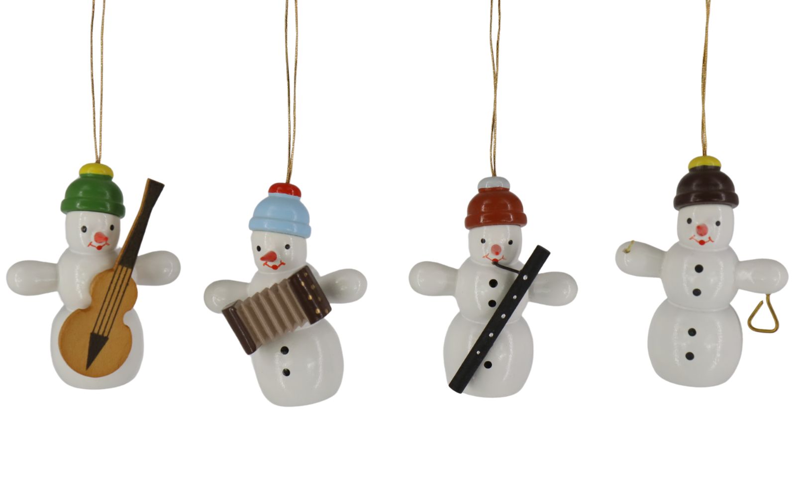 Christbaumschmuck Schneemannquartett, 6 cm, farbig von Ralf Zenker