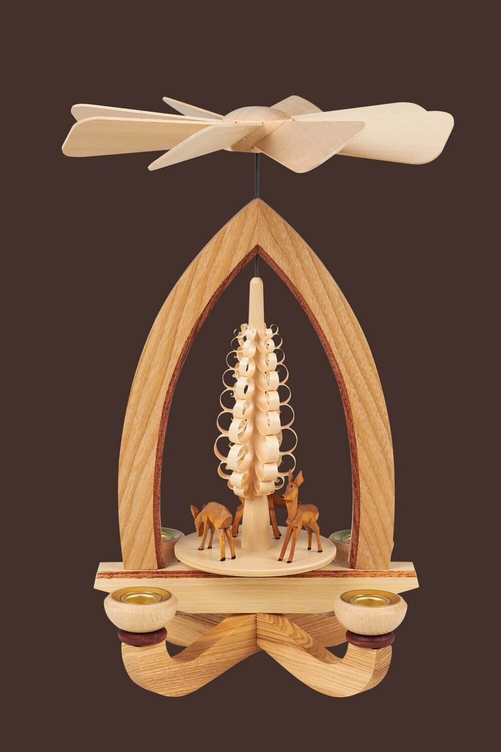 Weihnachtspyramide mit Rehe, 28 cm von Heinz Lorenz Olbernhau/ Erzgebirge_Bild2