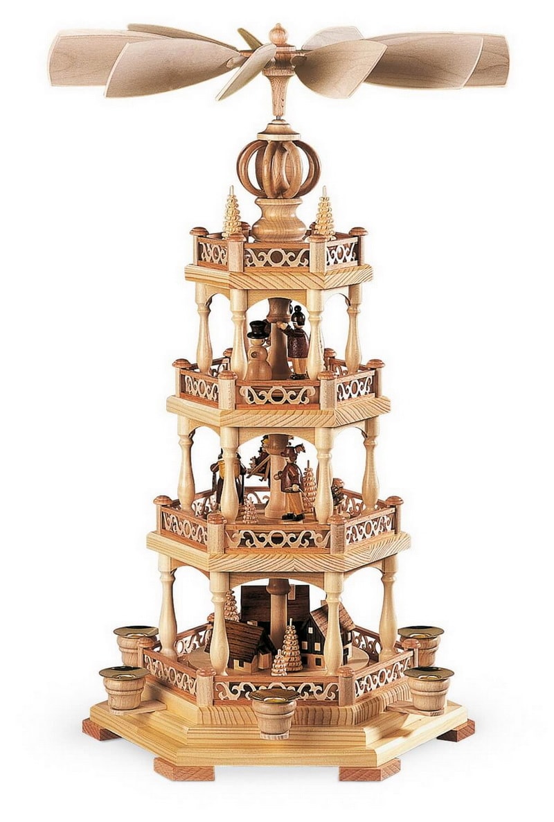 Weihnachtspyramide Erzgebirge, 3 – stöckig, 54 cm von Müller Kleinkunst
