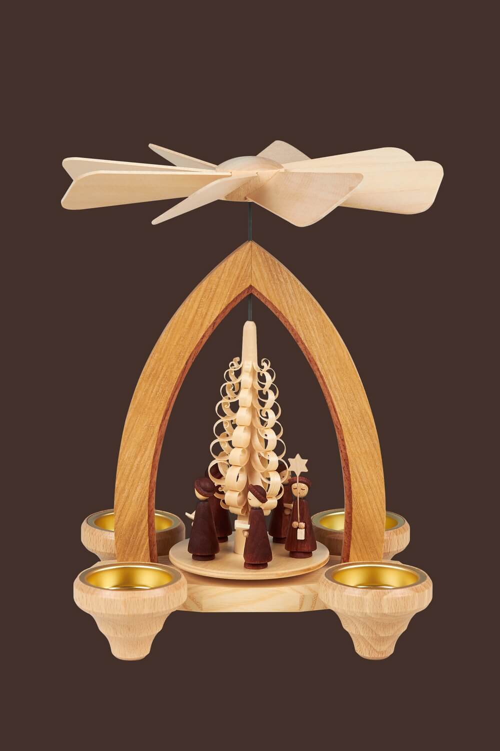 Weihnachtspyramide mit Kurrende, 26 cm für Teelichter von Heinz Lorenz_Bild2