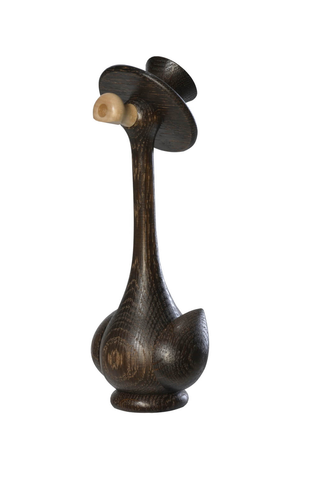 Smoking man duck Gustav in the color - bog oak, 17 cm from KWO