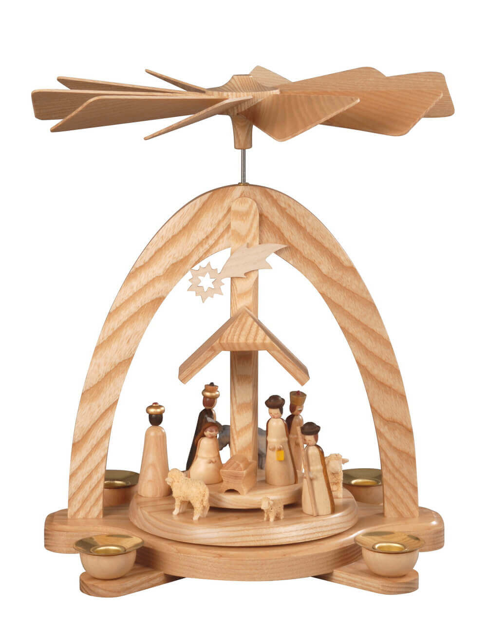 Weihnachtspyramide Heilige Familie, natur, 28 cm von Albin Preißler