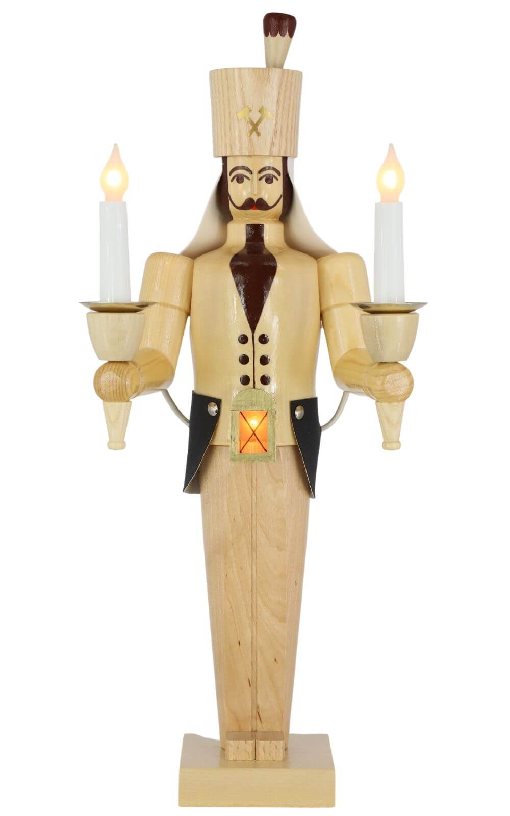 Miner with belly lamp, 50 cm, natural, electrically illuminated by SEIFFEN.COM_1