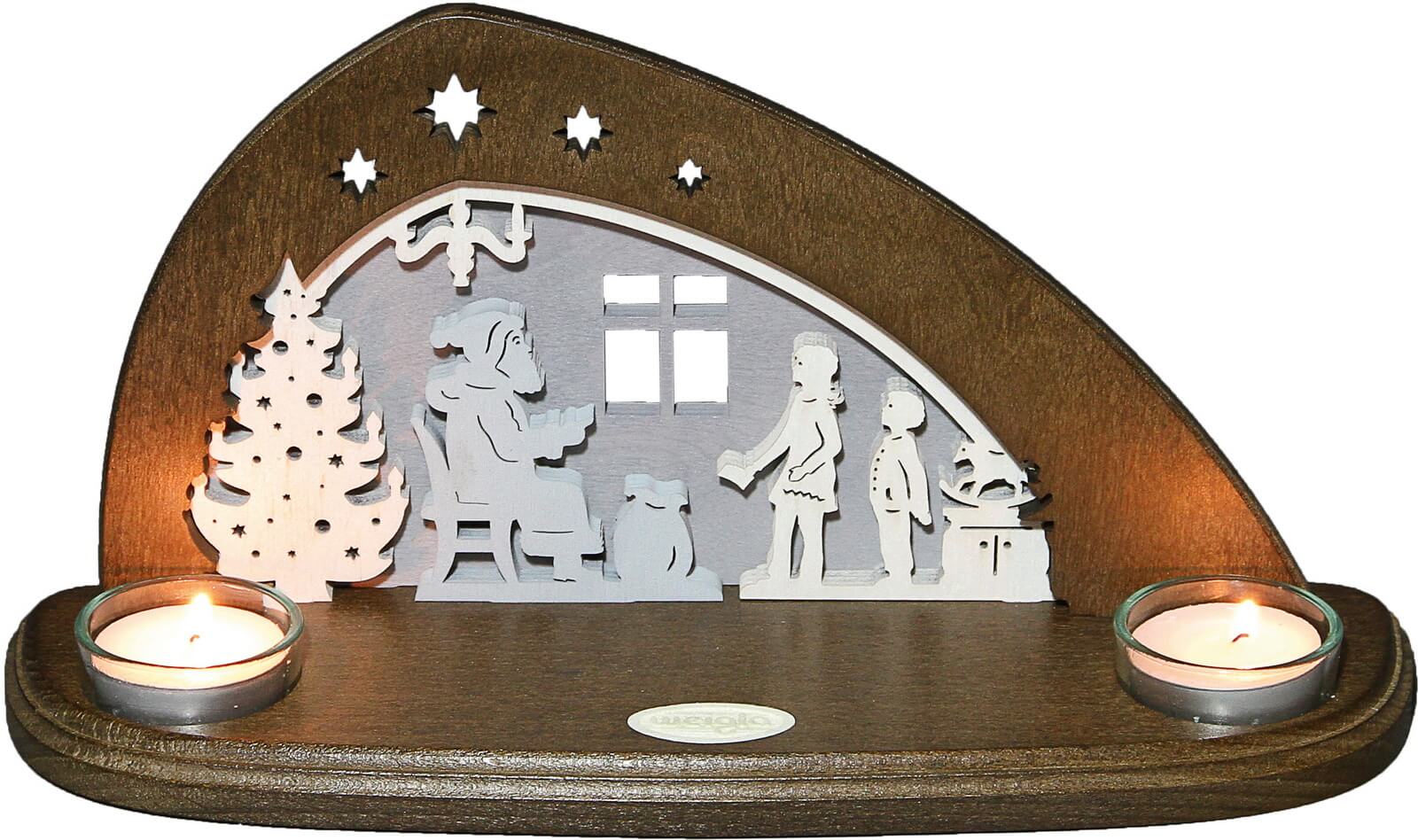 Candle holder for tea lights with gifts from Weigla