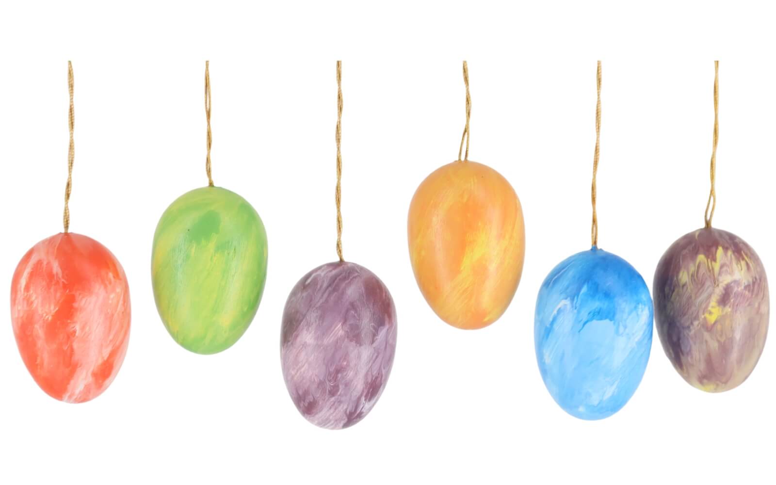 Easter eggs to hang, marbled 6 pieces by Gunter Flath
