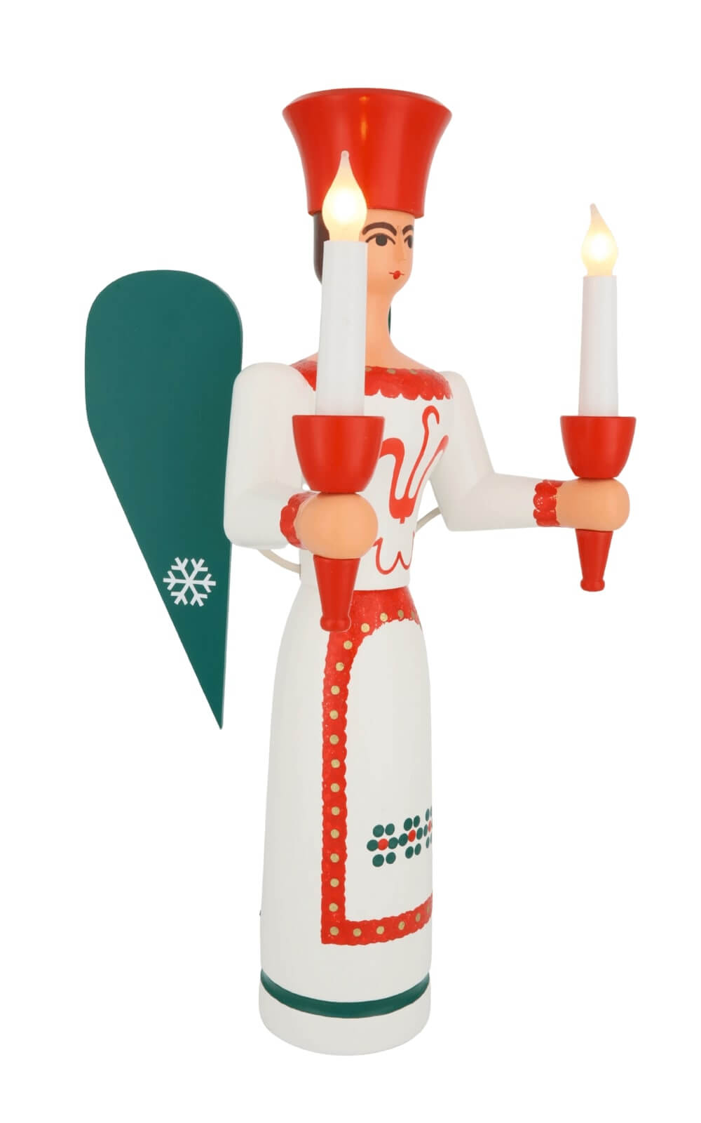 Christmas angel, colorful, electrically lit, 50 cm / 16,7 inch from SEIFFEN.COM_2