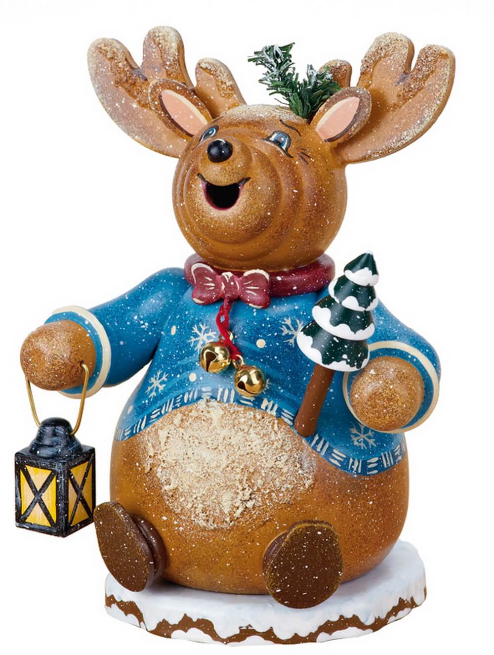 Incense Smoker Gnome Reindeer by Hubrig Volkskunst