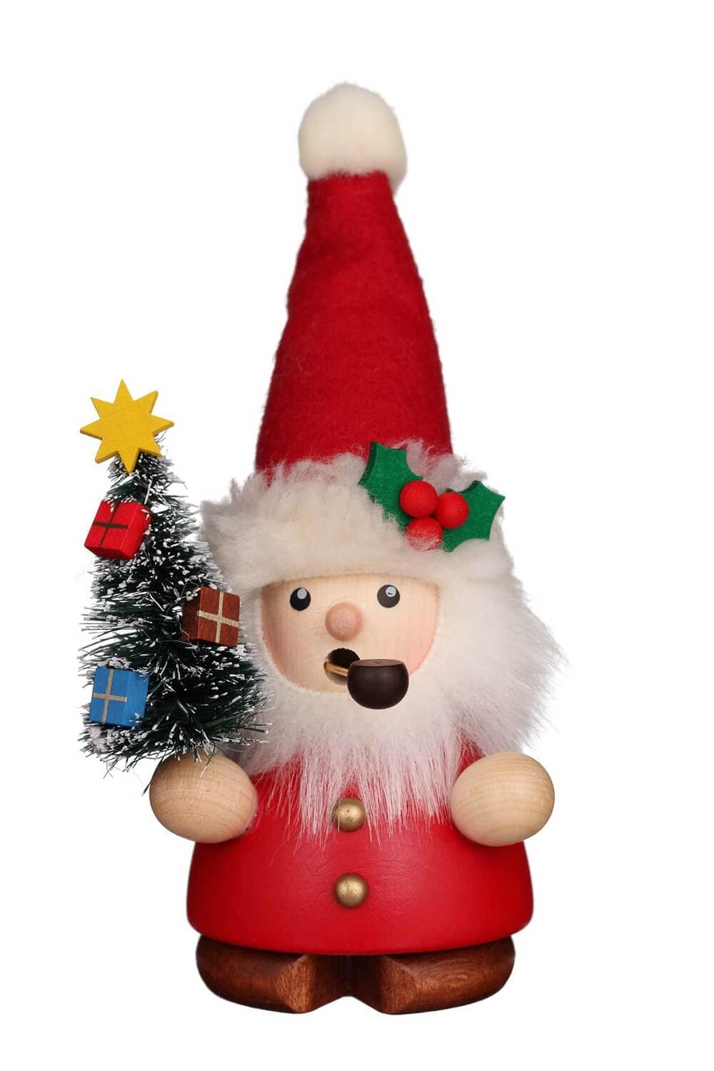 Smoking man Santa Claus, 14 cm by Christian Ulbricht