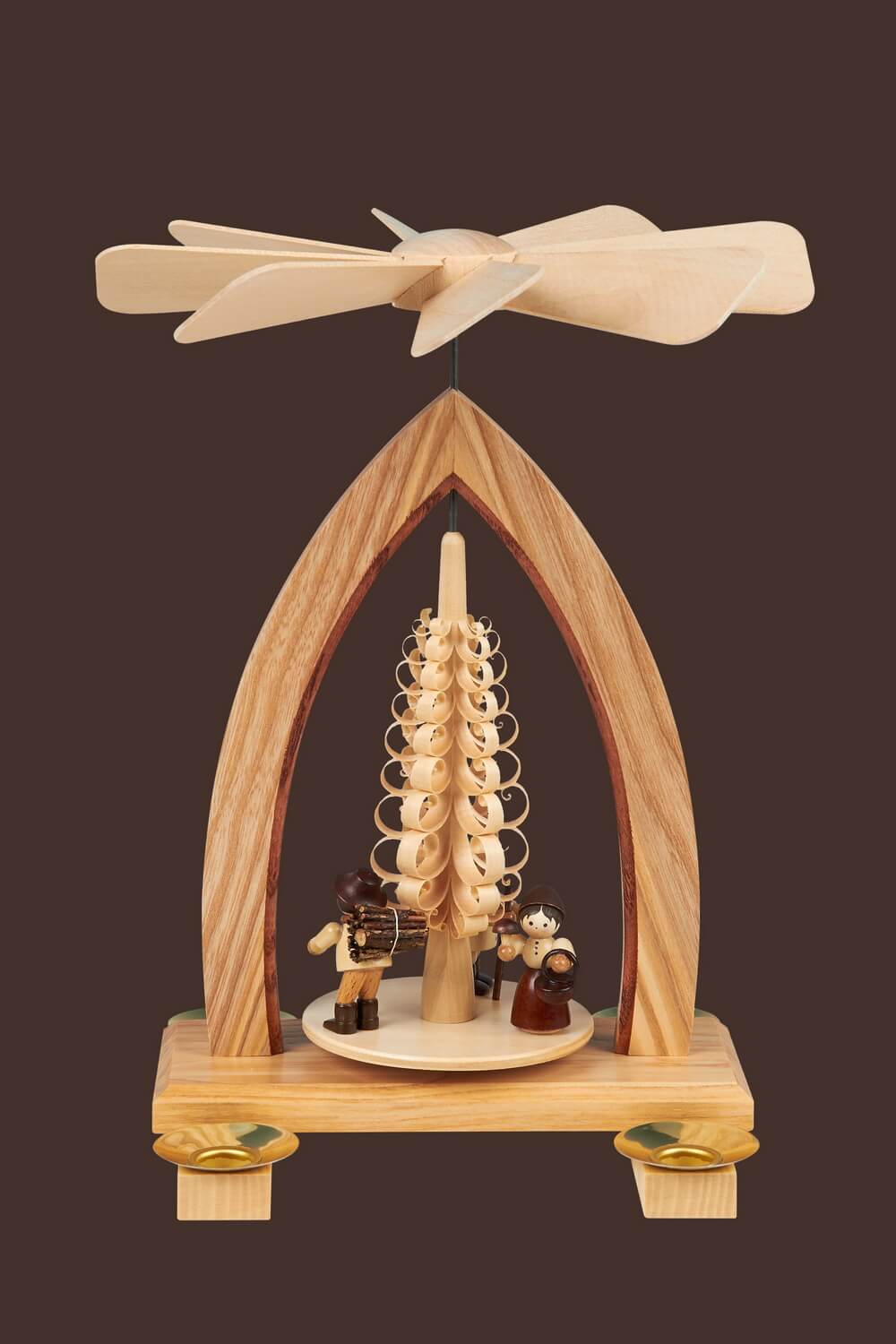 Weihnachtspyramide mit Waldleute, natur, 26 cm, Heinz Lorenz Olbernhau/ Erzgebirge_Bild2