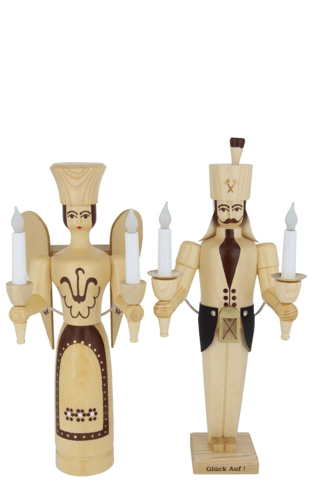 Angel and miner, 50 cm / 20 inch, natural, electrically illuminated by SEIFFEN.COM_3