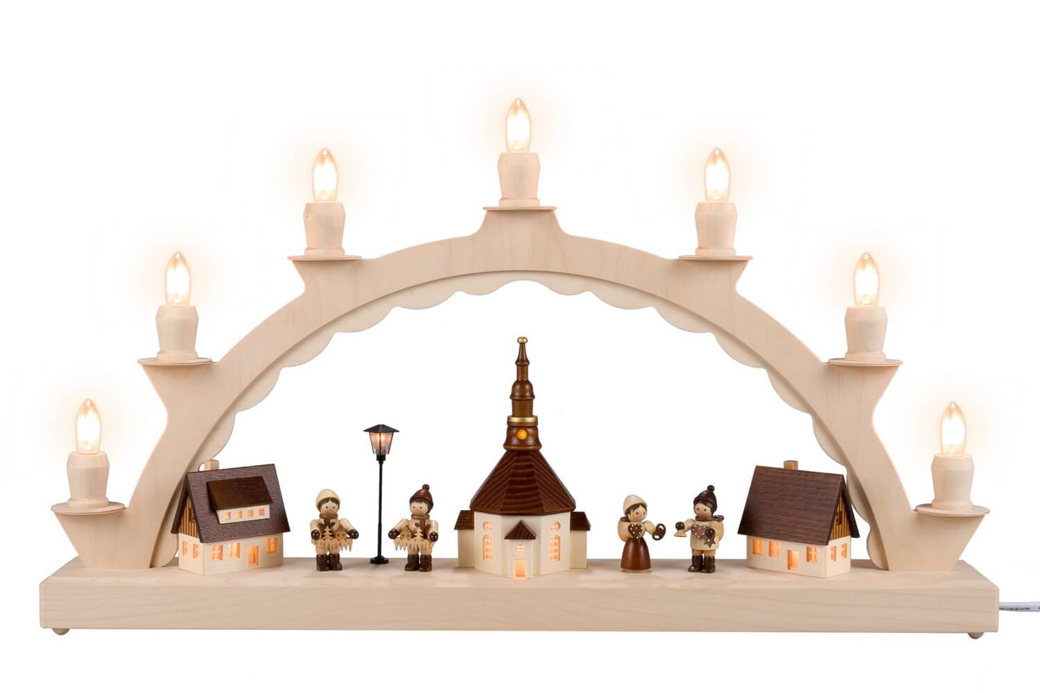 Candle arch Seiffen village with Striezel children by SEIFFEN.COM