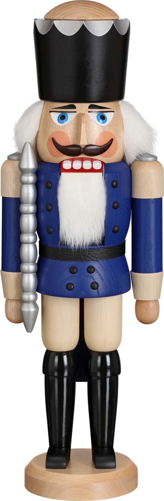 Nutcracker King, blue, 39 cm by Seiffener Volkskunst eG